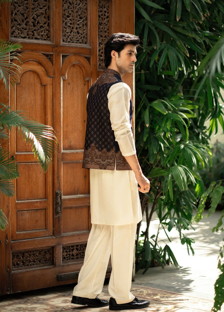 Stylish Garments Mens Waistcoat RTW Embroidered Mesuri Waistcoat Suit W-3009 Festive Collection