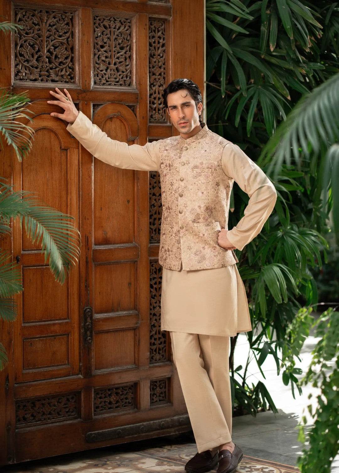 Stylish Garments Mens Waistcoat RTW Embroidered Mesuri Waistcoat Suit W-2852 Festive Collection