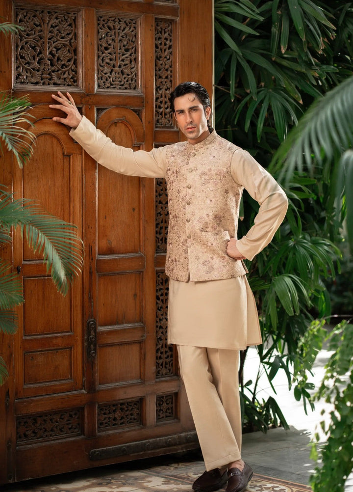 Stylish Garments Mens Waistcoat RTW Embroidered Mesuri Waistcoat Suit W-2852 Festive Collection
