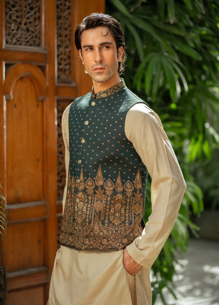 Stylish Garments Mens Waistcoat RTW Embroidered Mesuri Waistcoat Suit W-2953 Festive Collection