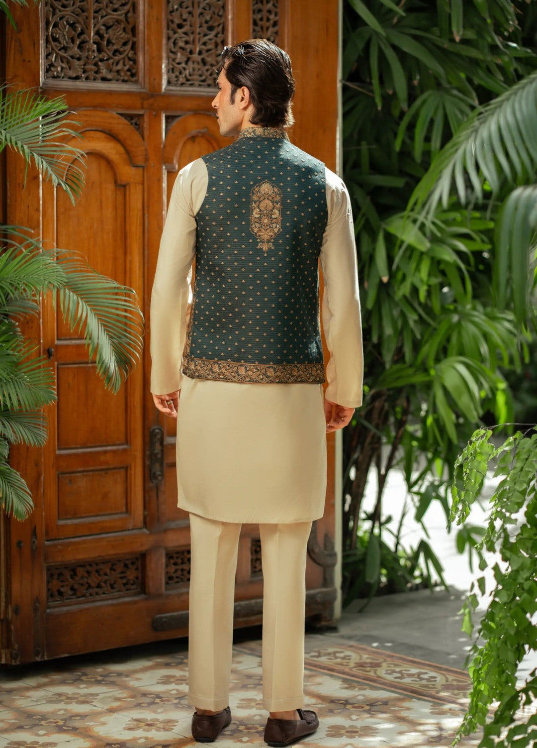 Stylish Garments Mens Waistcoat RTW Embroidered Mesuri Waistcoat Suit W-2953 Festive Collection