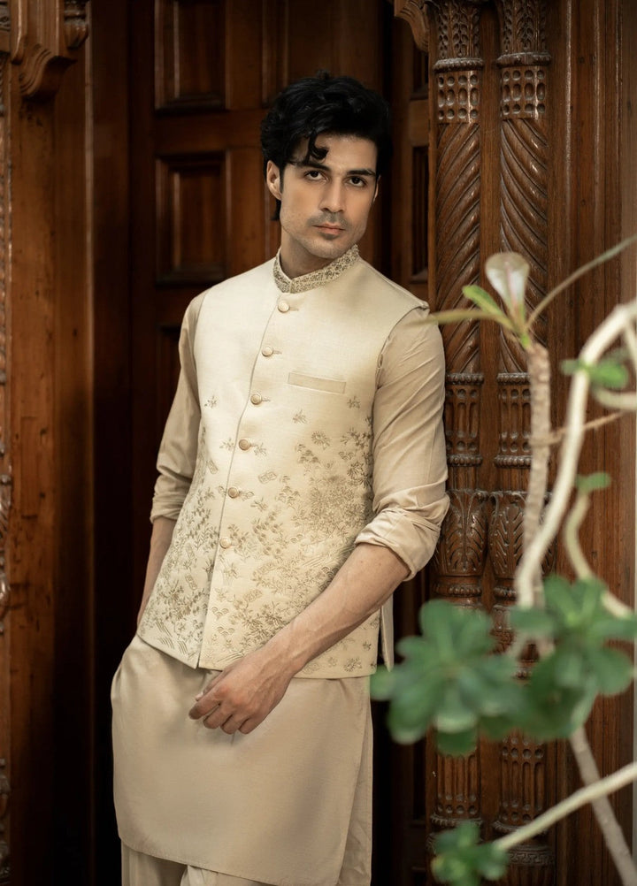 Stylish Garments Mens Waistcoat RTW Embroidered Mesuri Waistcoat Suit W-3014 Festive Collection