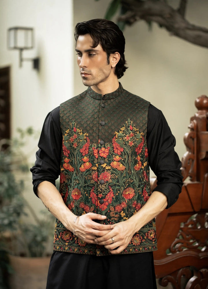 Stylish Garments Mens Waistcoat RTW Embroidered Mesuri Waistcoat Suit W-2899 Festive Collection