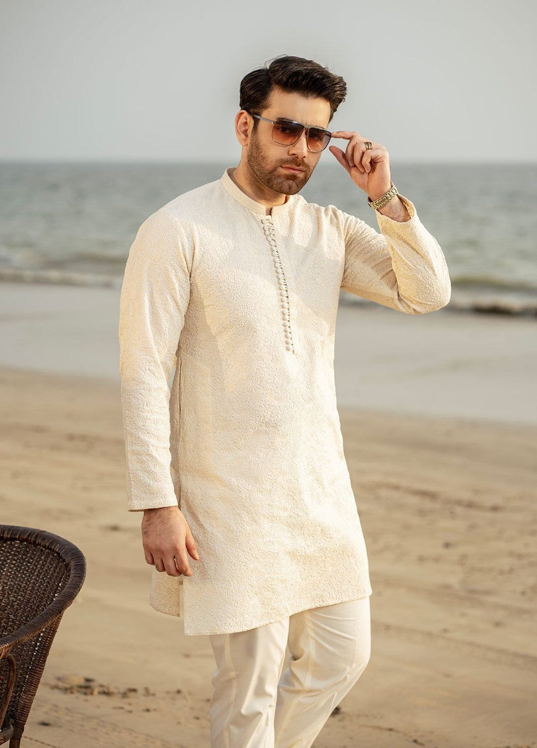 Stylish Garments Mens RTW Embroidered Cotton Kurta Pajama FD-5066 Festive Collection