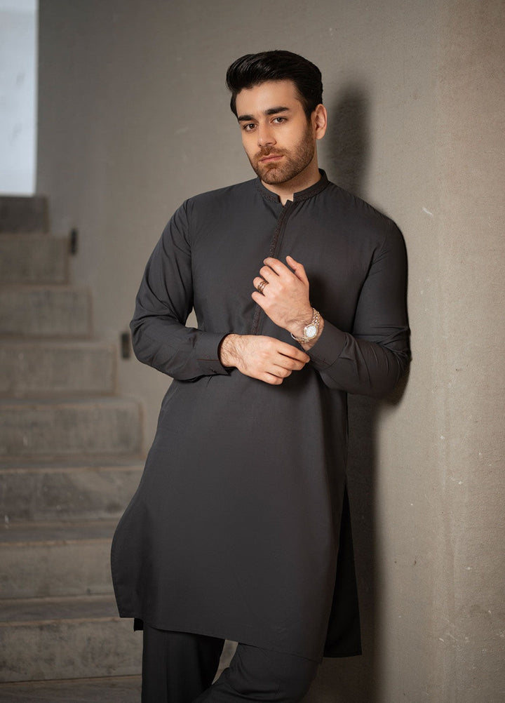 Stylish Garments Mens RTW Embroidered Wash N Wear Kurta Pajama Suit C-10220 Festive Collection