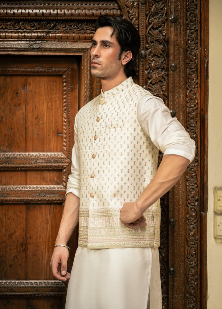 Stylish Garments Mens Waistcoat RTW Embroidered Mesuri Waistcoat Suit W-3006 Festive Collection
