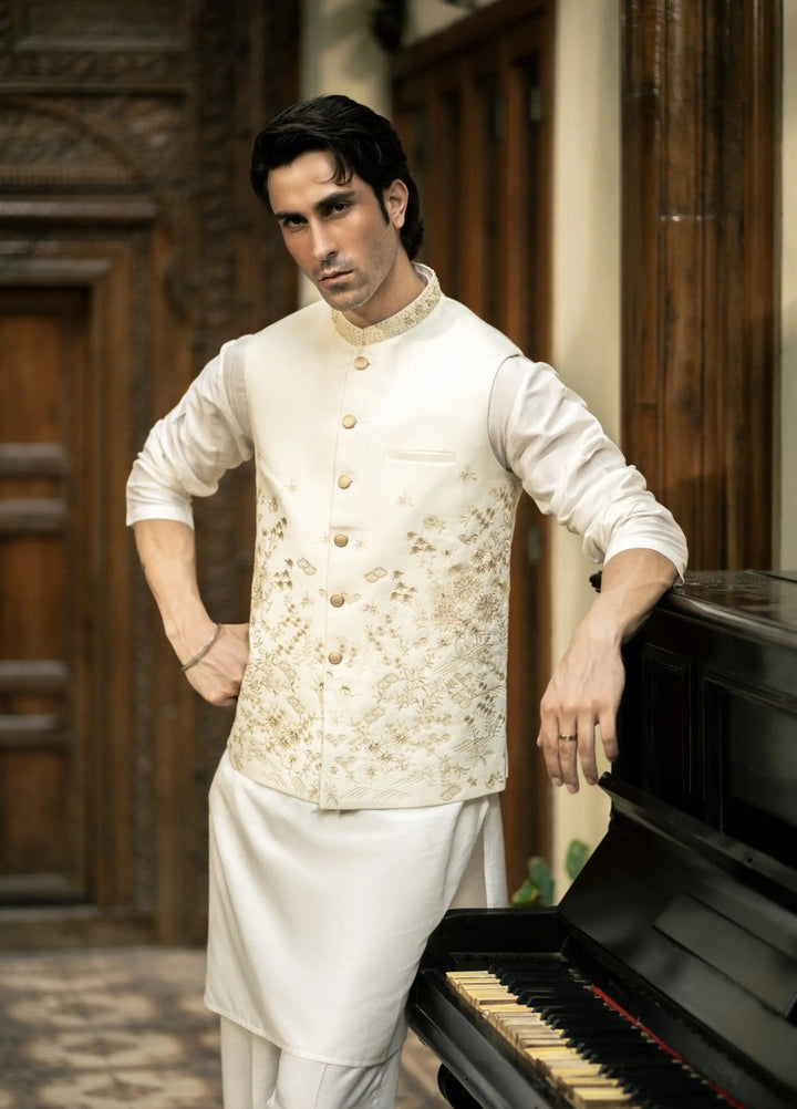 Stylish Garments Mens Waistcoat RTW Embroidered Mesuri Waistcoat Suit W-3013 Festive Collection