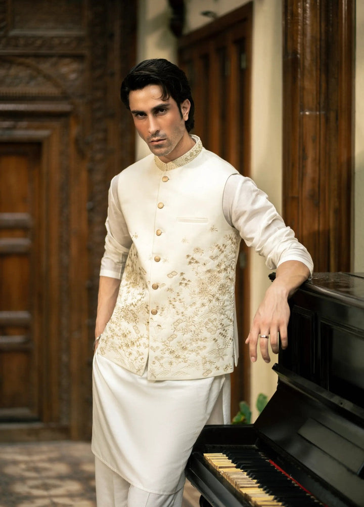 Stylish Garments Mens Waistcoat RTW Embroidered Mesuri Waistcoat Suit W-3013 Festive Collection