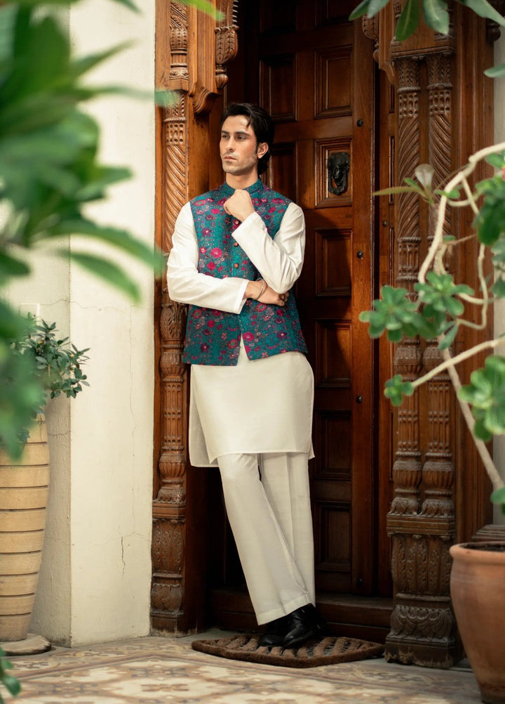 Stylish Garments Mens Waistcoat RTW Embroidered Mesuri Waistcoat Suit W-2906 Festive Collection