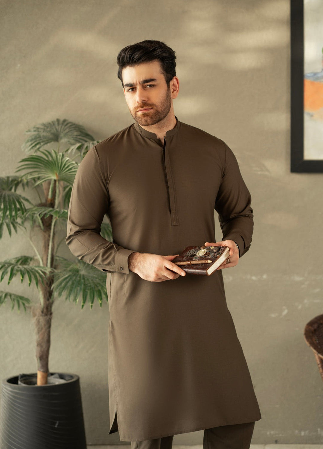 Stylish Garments Mens RTW Embroidered Wash N Wear Kurta Pajama C-10203 Festive Collection