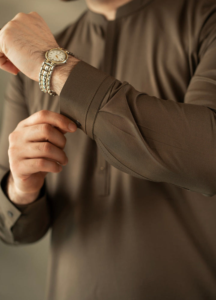 Stylish Garments Mens RTW Embroidered Wash N Wear Kurta Pajama Suit C-10203 Festive Collection
