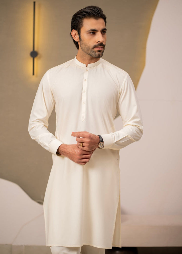 Stylish Garments Mens RTW Embroidered Wash N Wear Kurta Pajama Suit C-010219 Festive Collection