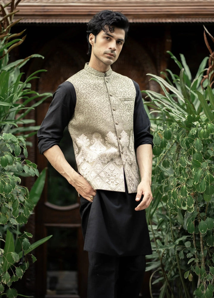 Stylish Garments Mens Waistcoat RTW Embroidered Mesuri Waistcoat Suit W-2867 Festive Collection