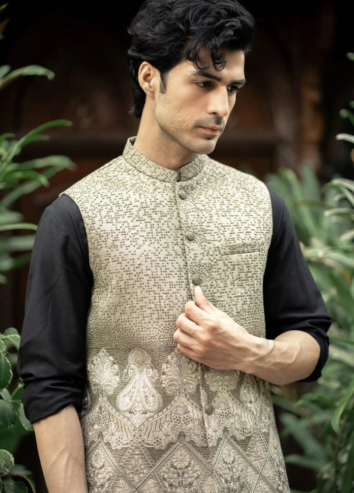 Stylish Garments Mens Waistcoat RTW Embroidered Mesuri Waistcoat Suit W-2867 Festive Collection