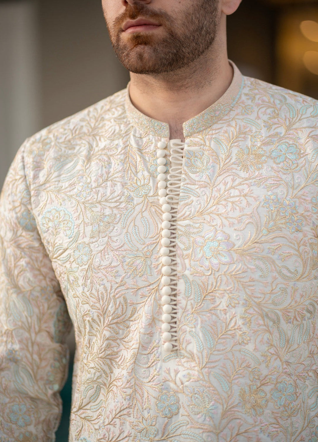 Stylish Garments Mens RTW Embroidered Wash N wear Kurta Pajama FD-5069 Festive Collection