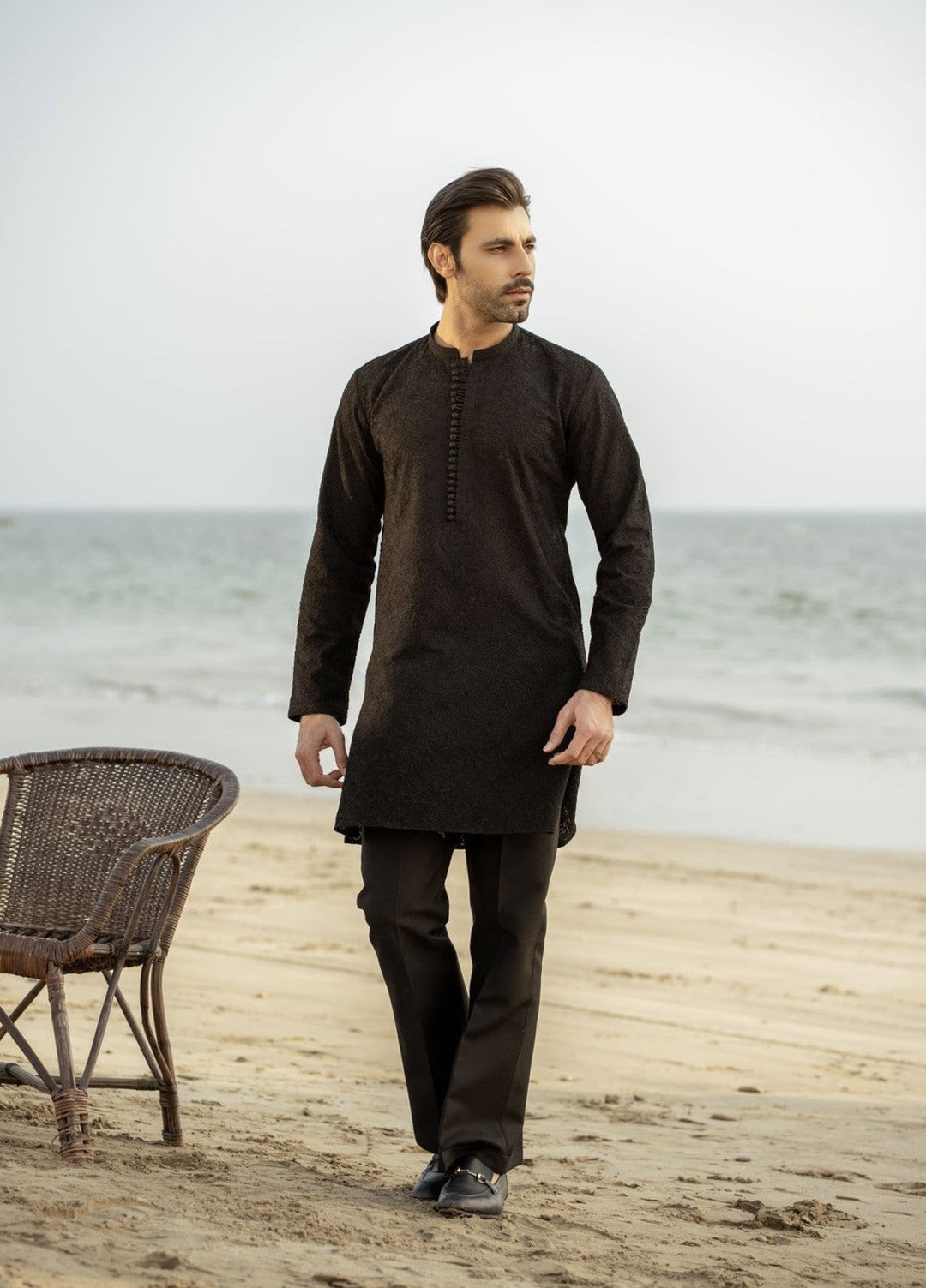 Stylish Garments Mens RTW Embroidered Wash N wear Kurta Pajama FD-5065 Festive Collection