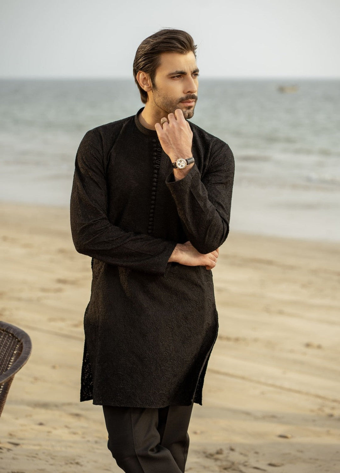 Stylish Garments Mens RTW Embroidered Wash N wear Kurta Pajama FD-5065 Festive Collection