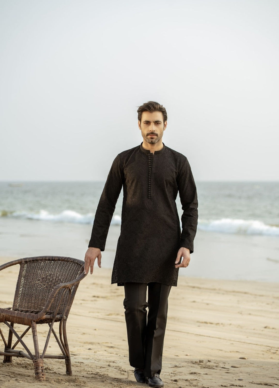 Stylish Garments Mens RTW Embroidered Wash N wear Kurta Pajama Suit FD-5065 Festive Collection