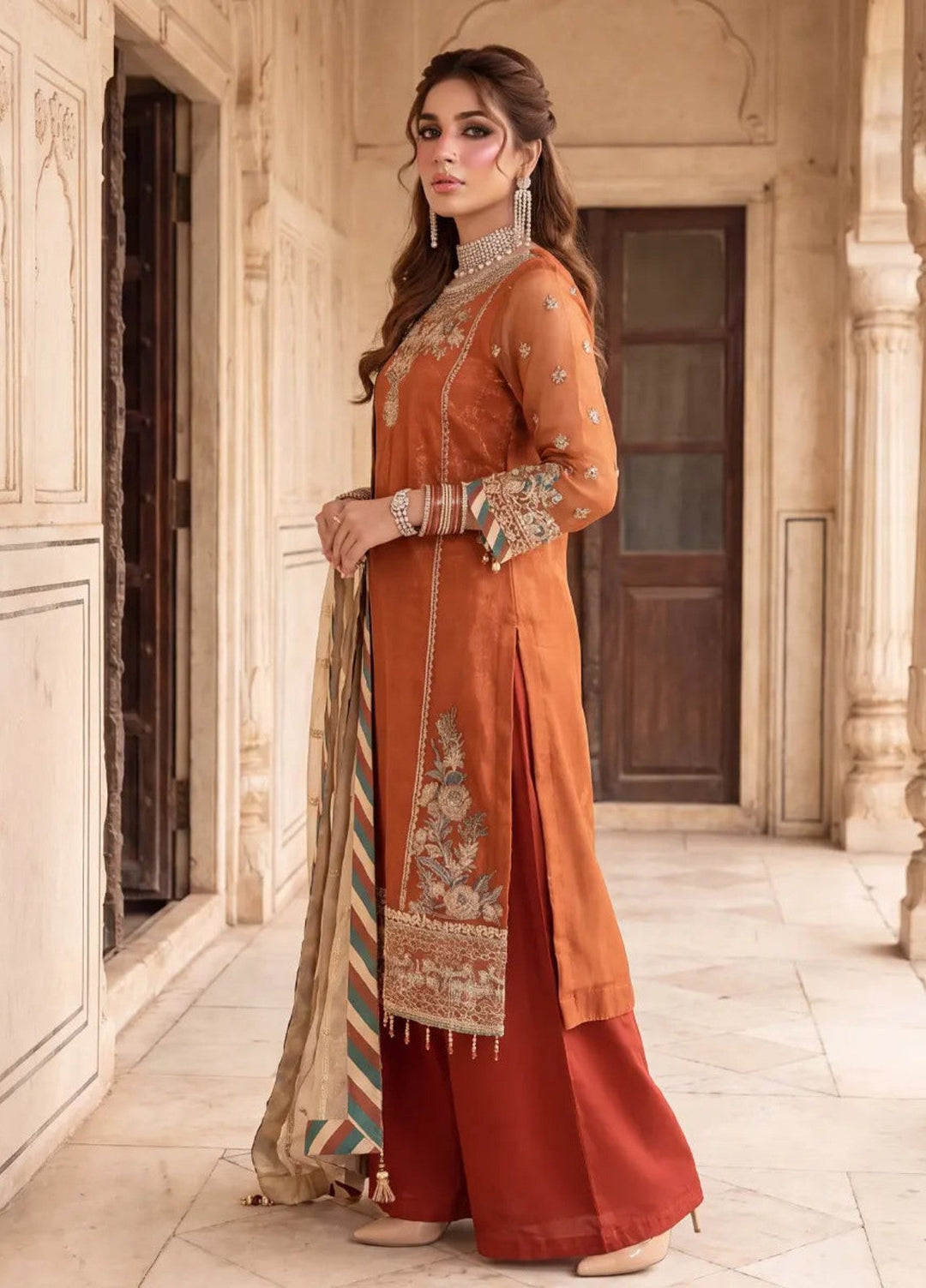 Salitex Unstitched Embroidered Organza 3 Piece Suit SUNS8JI511 Festive Collection