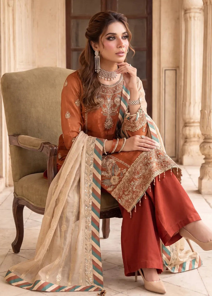 Salitex Unstitched Embroidered Organza 3 Piece Suit SUNS8JI511 - Festive Collection