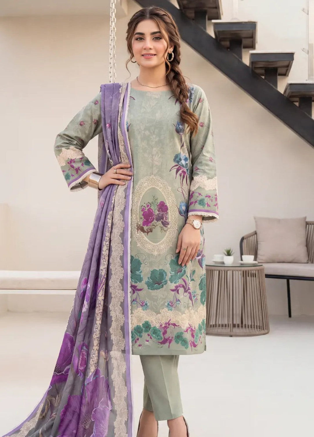 Salitex Unstitched Printed Lawn 3 Piece Suit SUNS8IN1153 Casual Collection