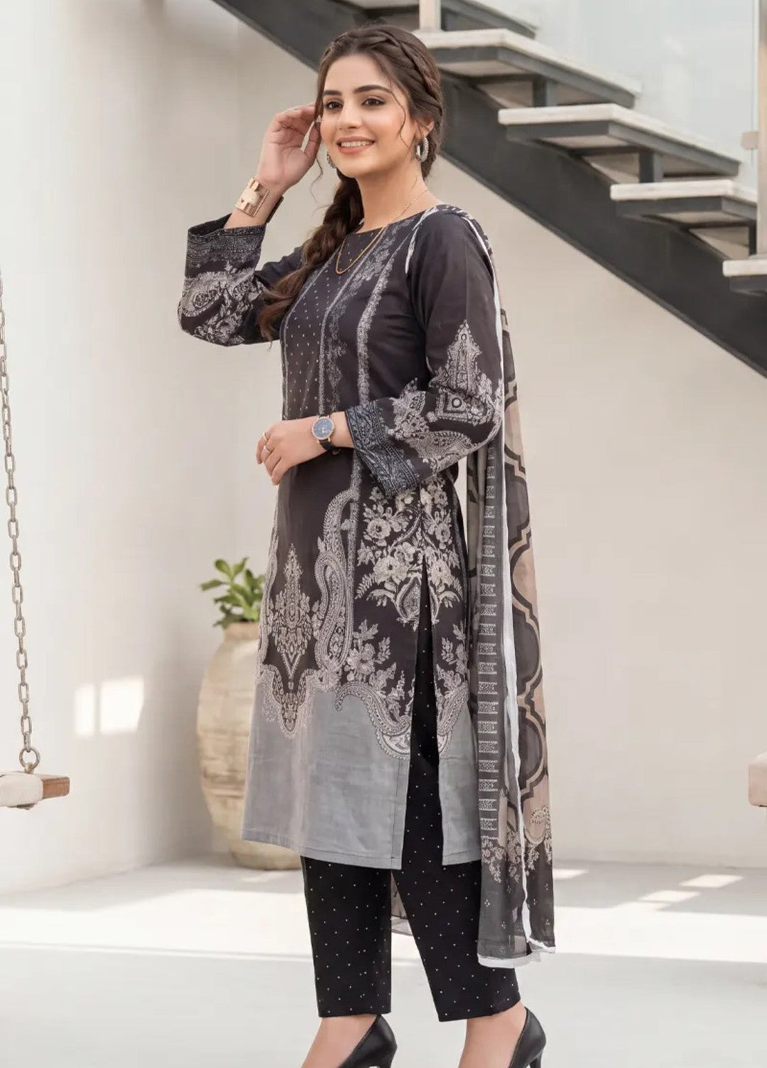 Salitex Unstitched Printed Lawn 3 Piece Suit SUNS8IN1150 Casual Collection