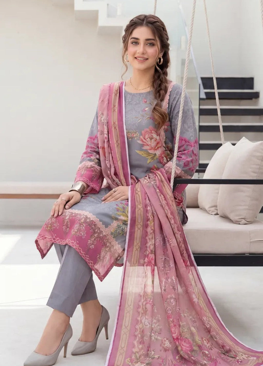 Salitex Unstitched Printed Lawn 3 Piece Suit SUNS8IN1148 Casual Collection