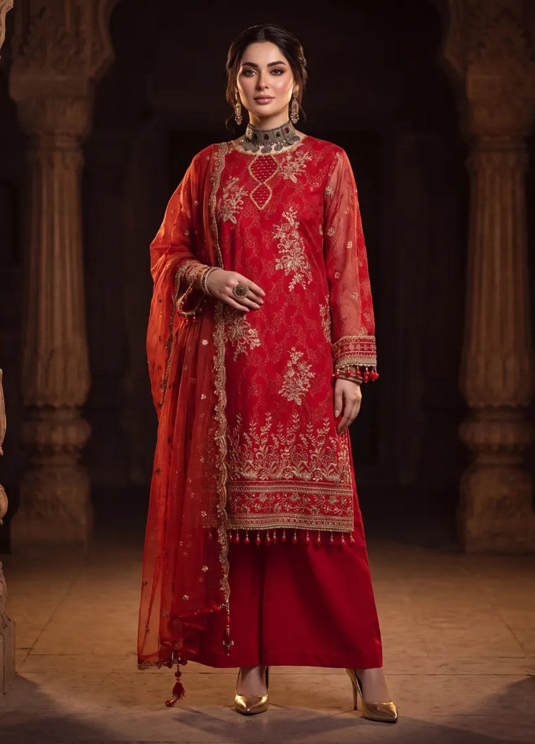Salitex Unstitched Embroidered Khaadi Net 3 Piece Suit SUNS8JI515 Festive Collection