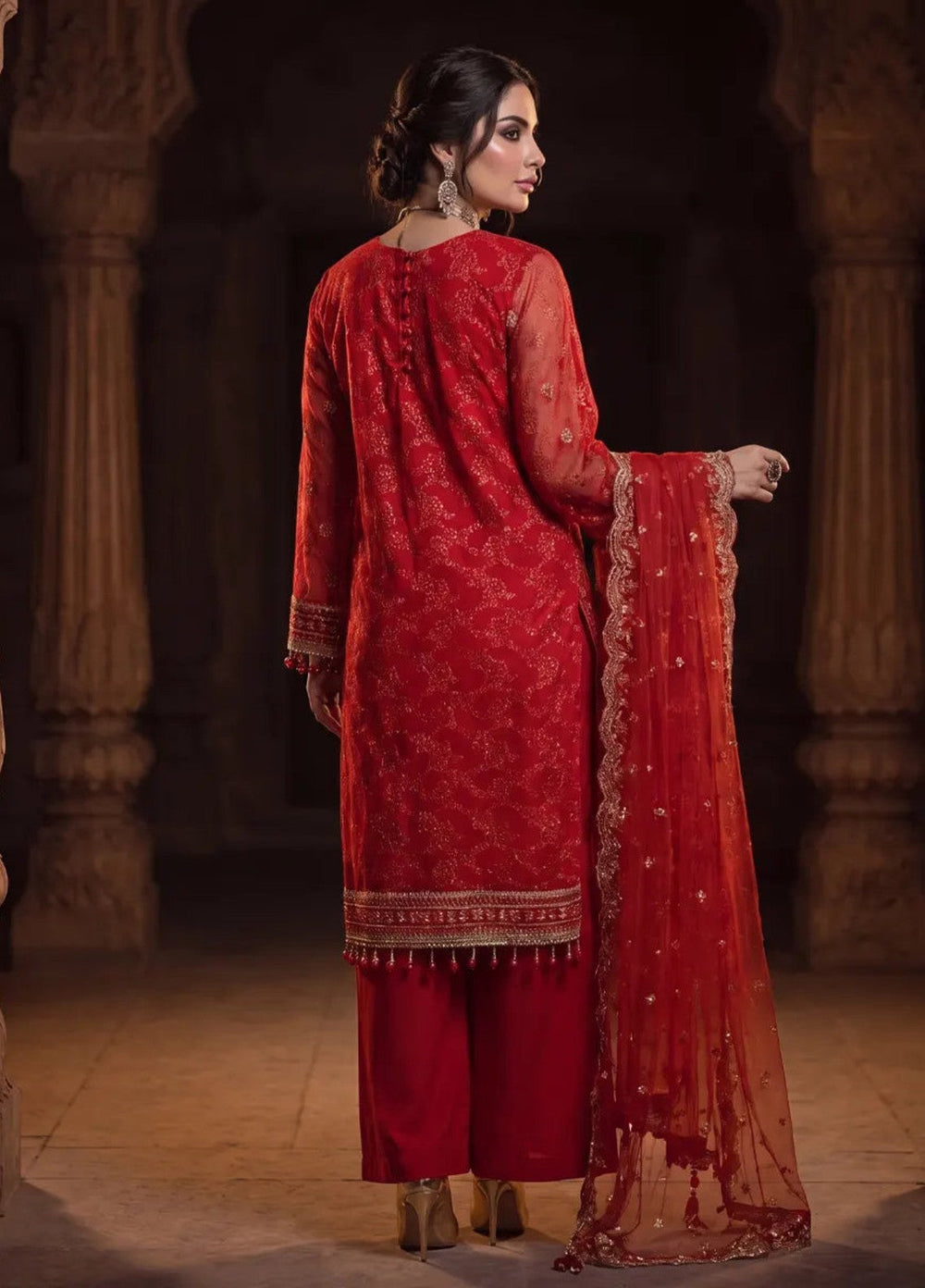 Salitex Unstitched Embroidered Khaadi Net 3 Piece Suit SUNS8JI515 - Festive Collection