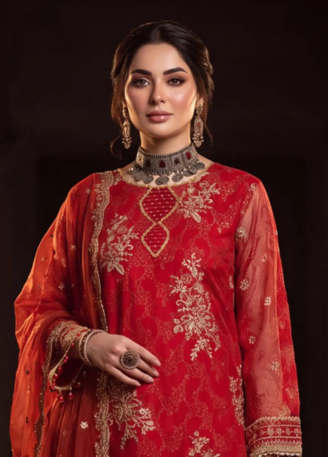 Salitex Unstitched Embroidered Khaadi Net 3 Piece Suit SUNS8JI515 Festive Collection