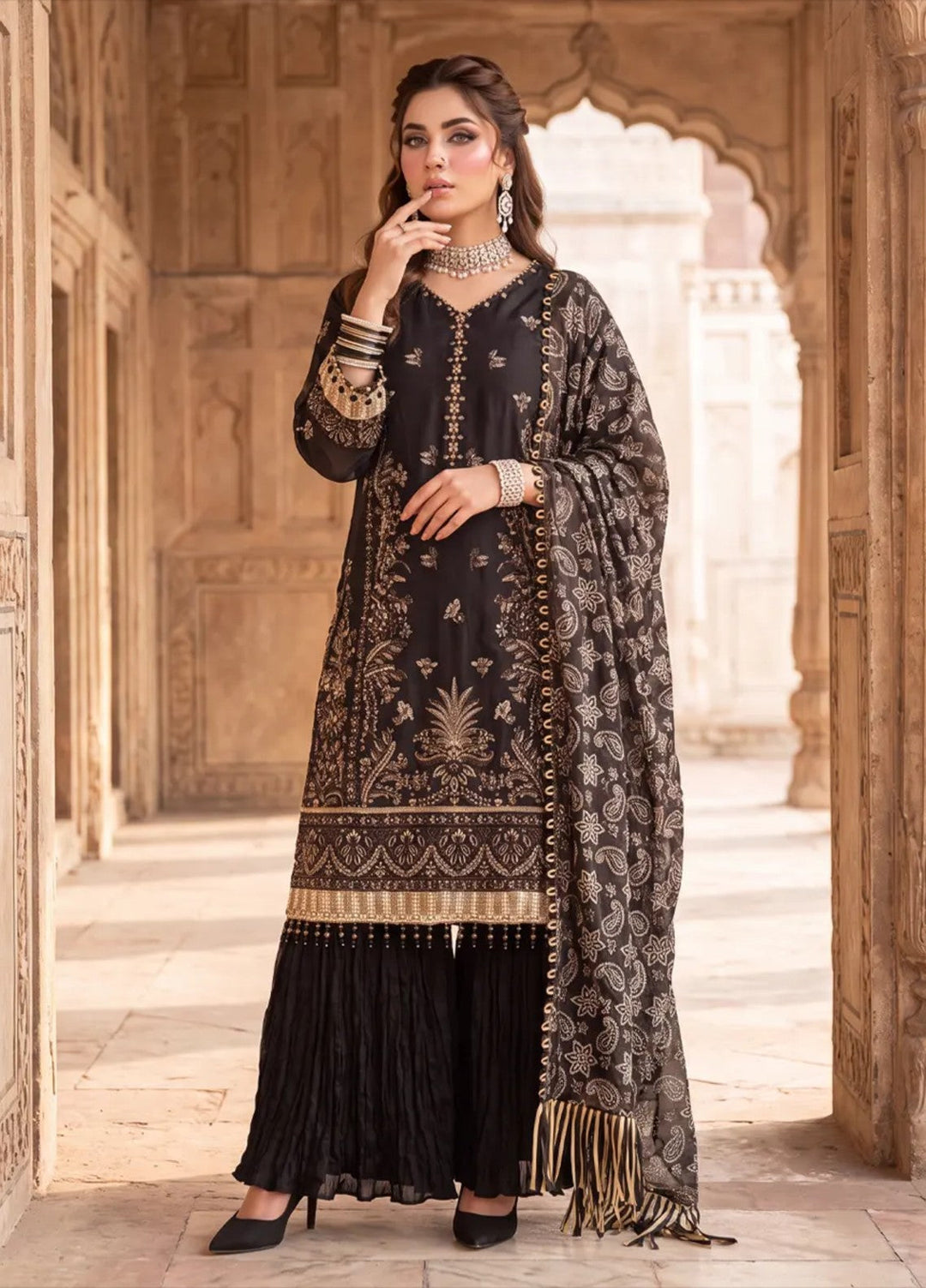 Salitex Unstitched Embroidered Cotton 3 Piece Suit SUNS8JI506 Festive Collection