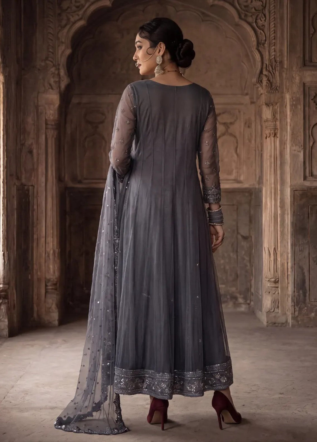 Salitex Unstitched Embroidered Net 3 Piece Suit SUNS8JI523 - Festive Collection