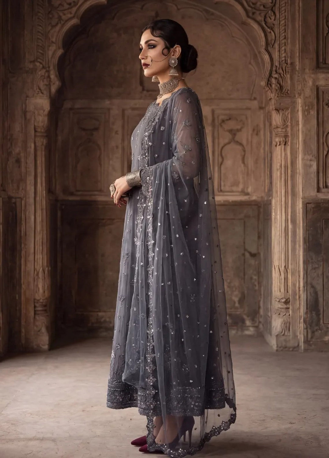 Salitex Unstitched Embroidered Net 3 Piece Suit SUNS8JI523 Festive Collection