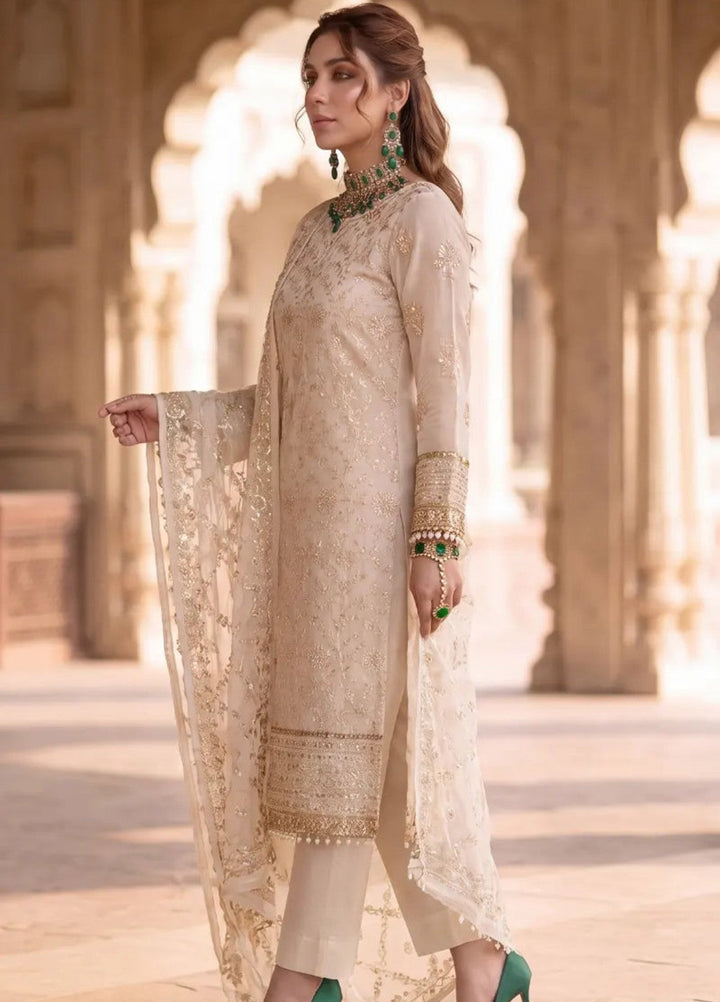 Salitex Unstitched Embroidered Cotton Net 3 Piece Suit SUNS8JI503 - Festive Collection