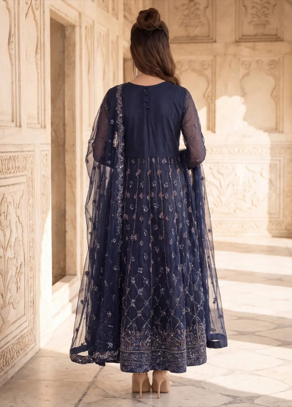 Salitex Unstitched Embroidered Net 3 Piece Suit SUNS8JI521 - Festive Collection