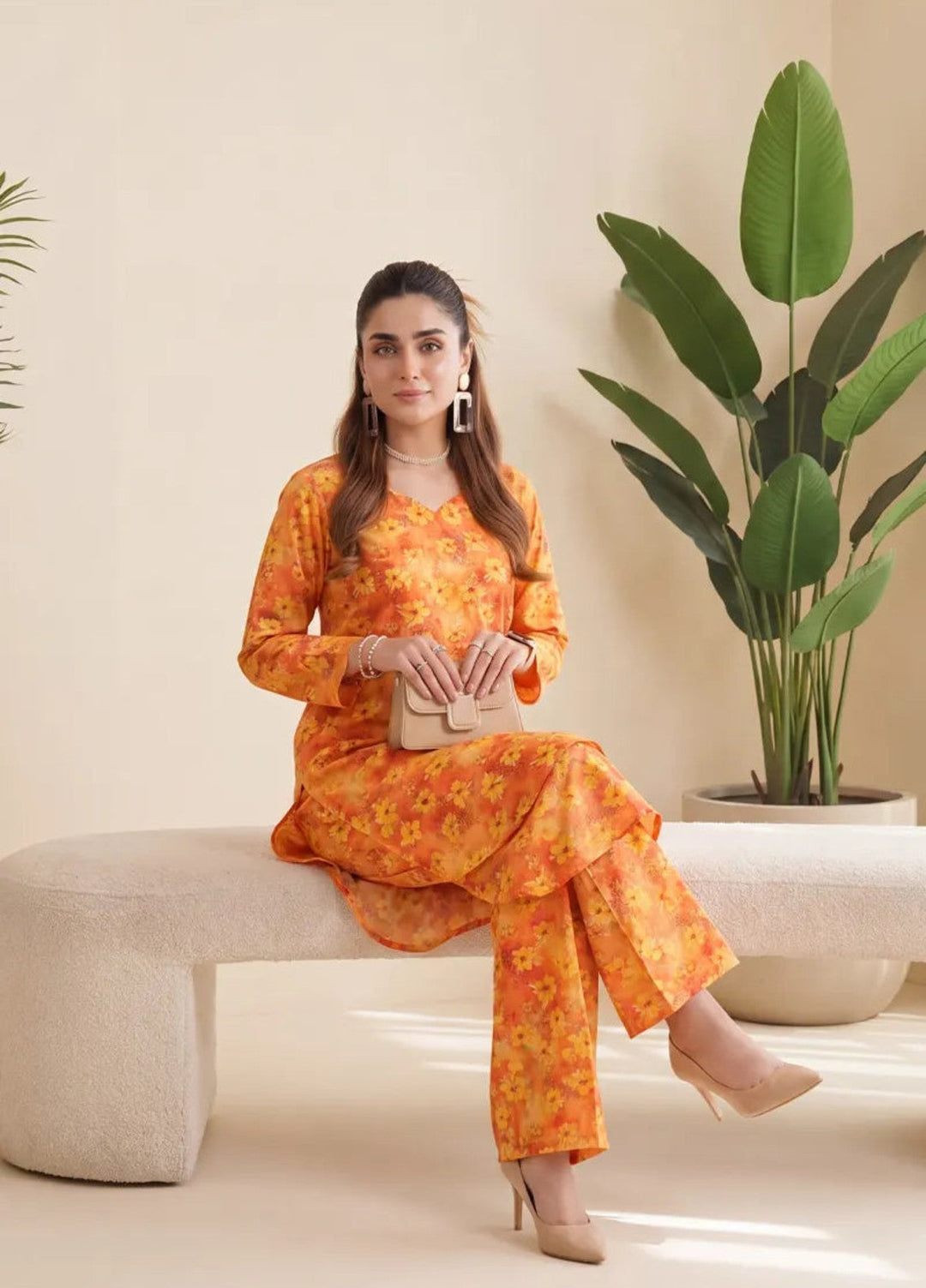 2PC Unstitched Printed Lawn Suit ( SUNS82AG2044)