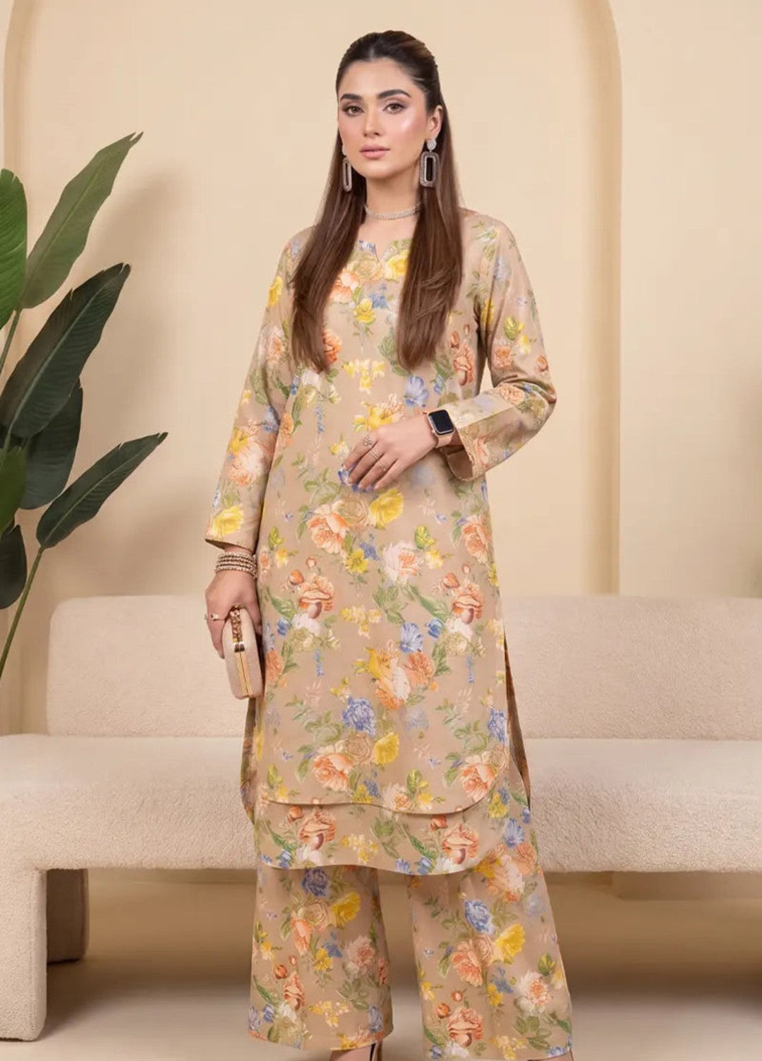 2PC Unstitched Printed Lawn Suit ( SUNS82AG2050)