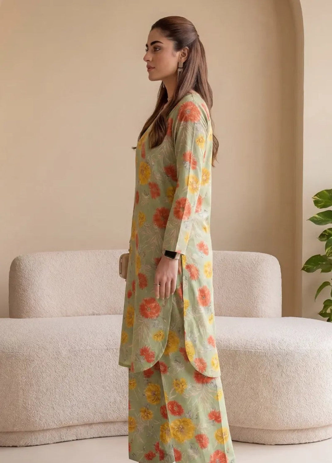 2PC Unstitched Printed Lawn Suit ( SUNS82AG2053)