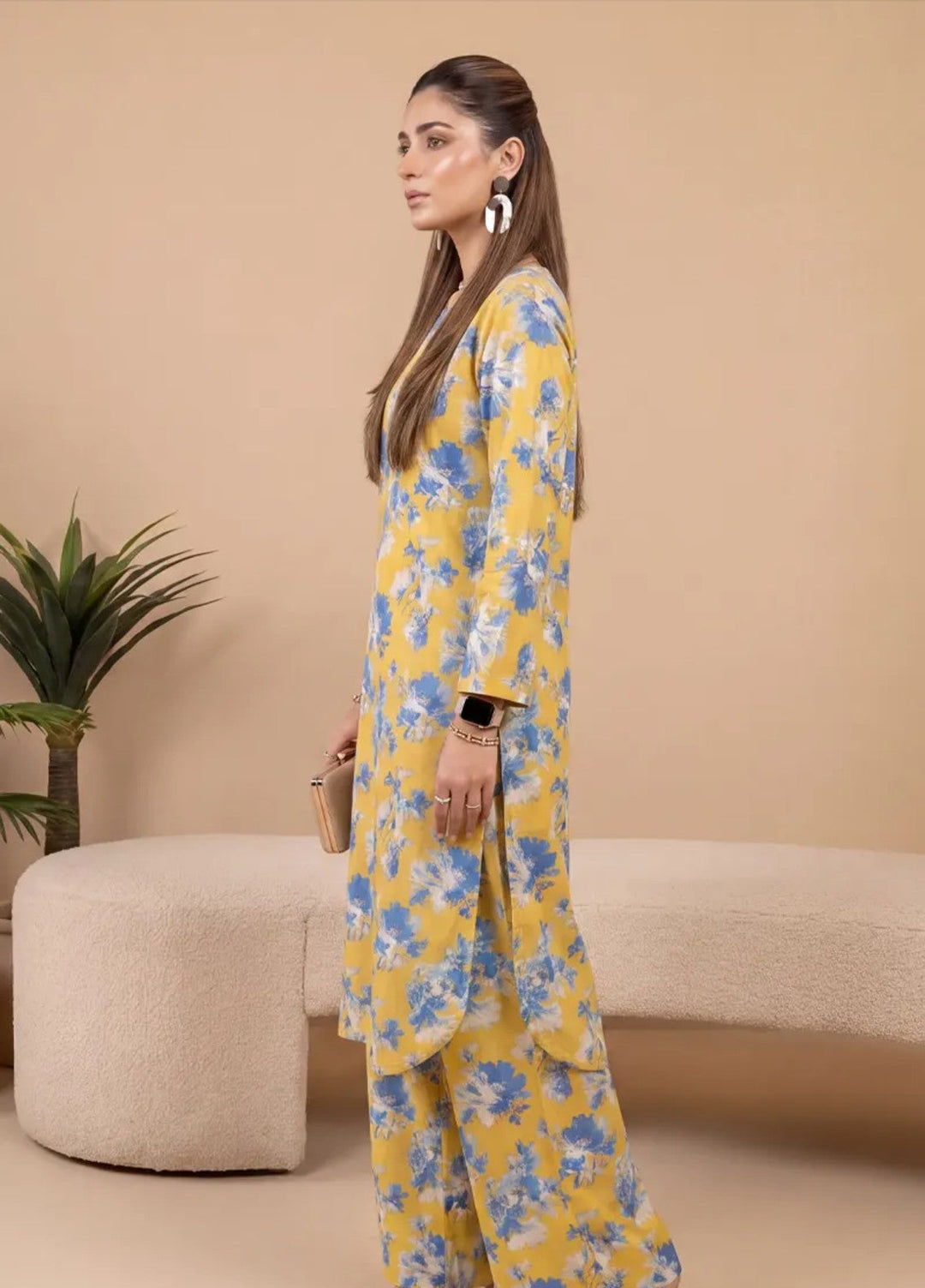 2PC Unstitched Printed Lawn Suit ( SUNS82AG2054)