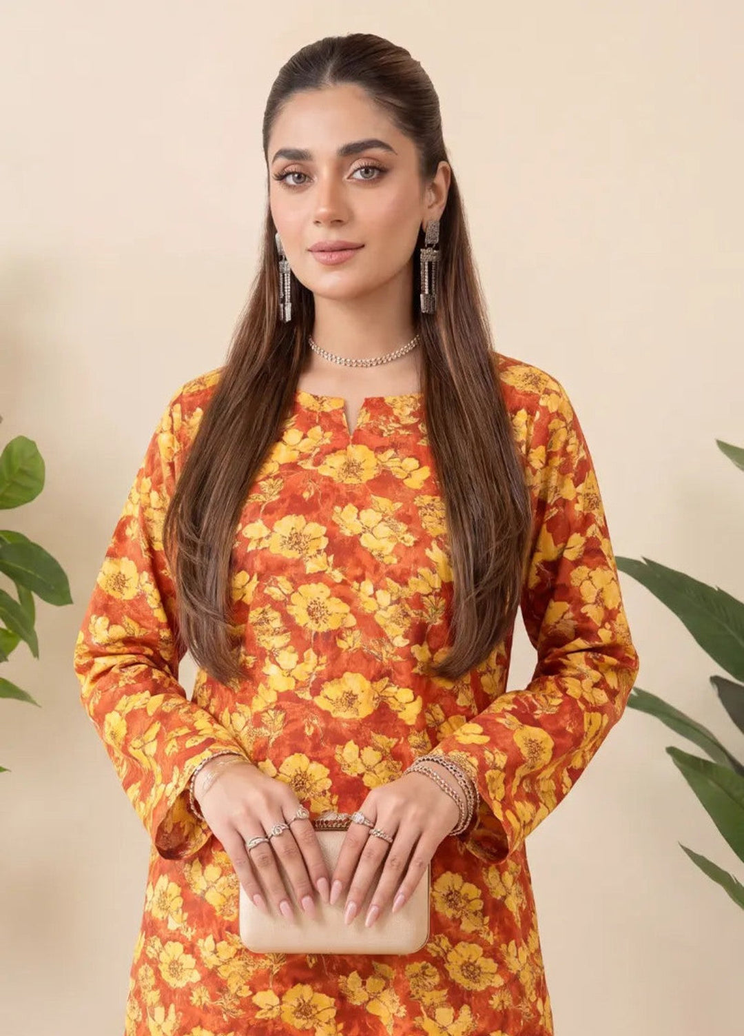 2PC Unstitched Printed Lawn Suit ( SUNS82AG2058)