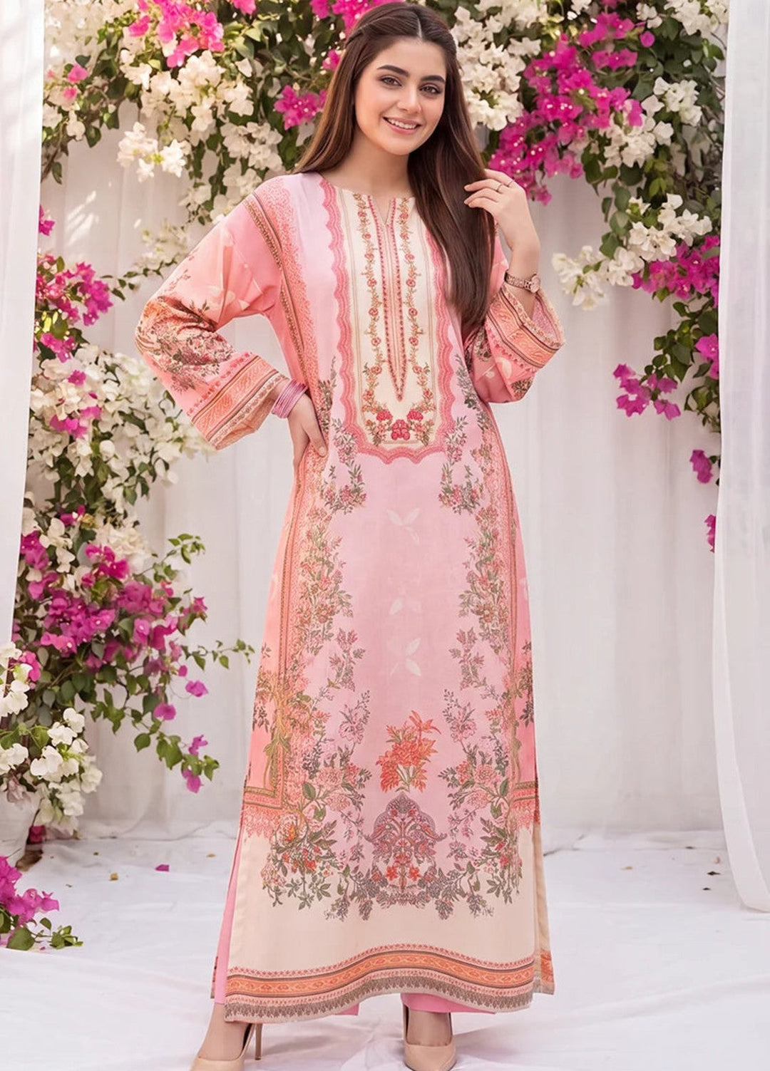 Salitex Women RTW Printed Raw Silk 1 Piece Suit S26KFT1PEVCL956 Casual Collection