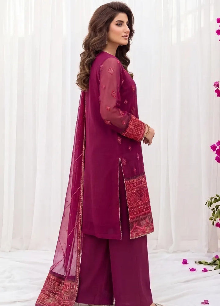 Salitex Women RTW Embroidered Chiffon 3 Piece Suit SPL3PEF060 Casual Collection