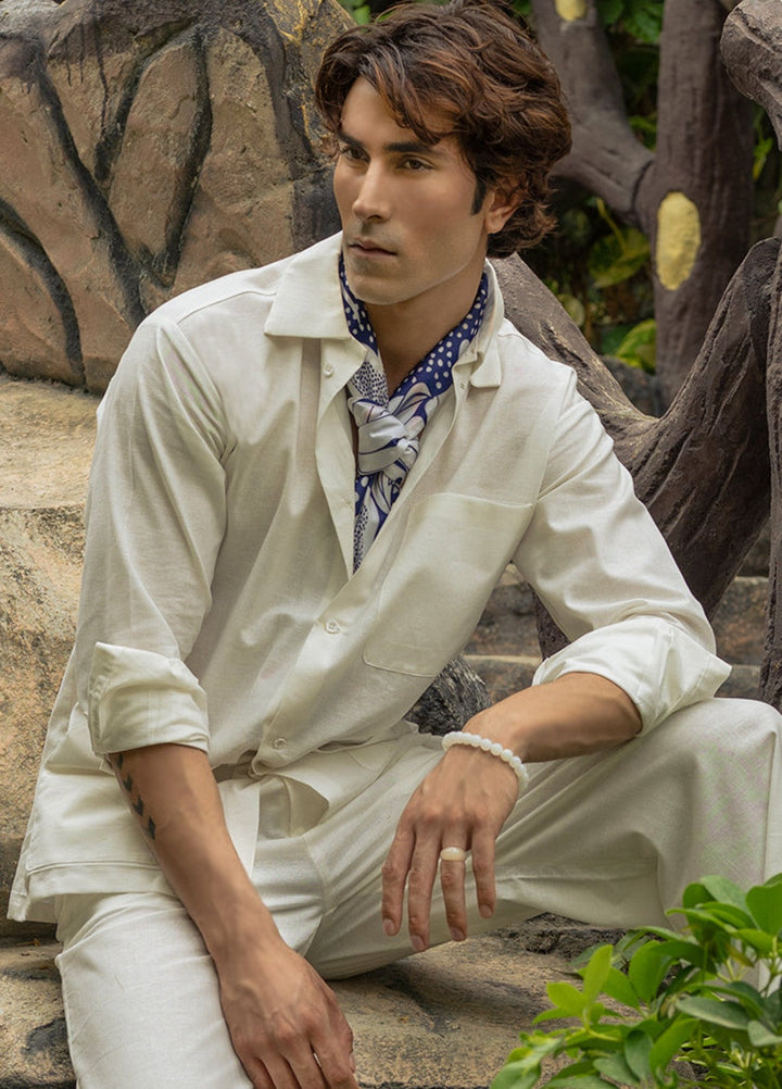 Stylish Garments Mens RTW Solids Linen Co-Ord Sets Suit Cream Casual Collection
