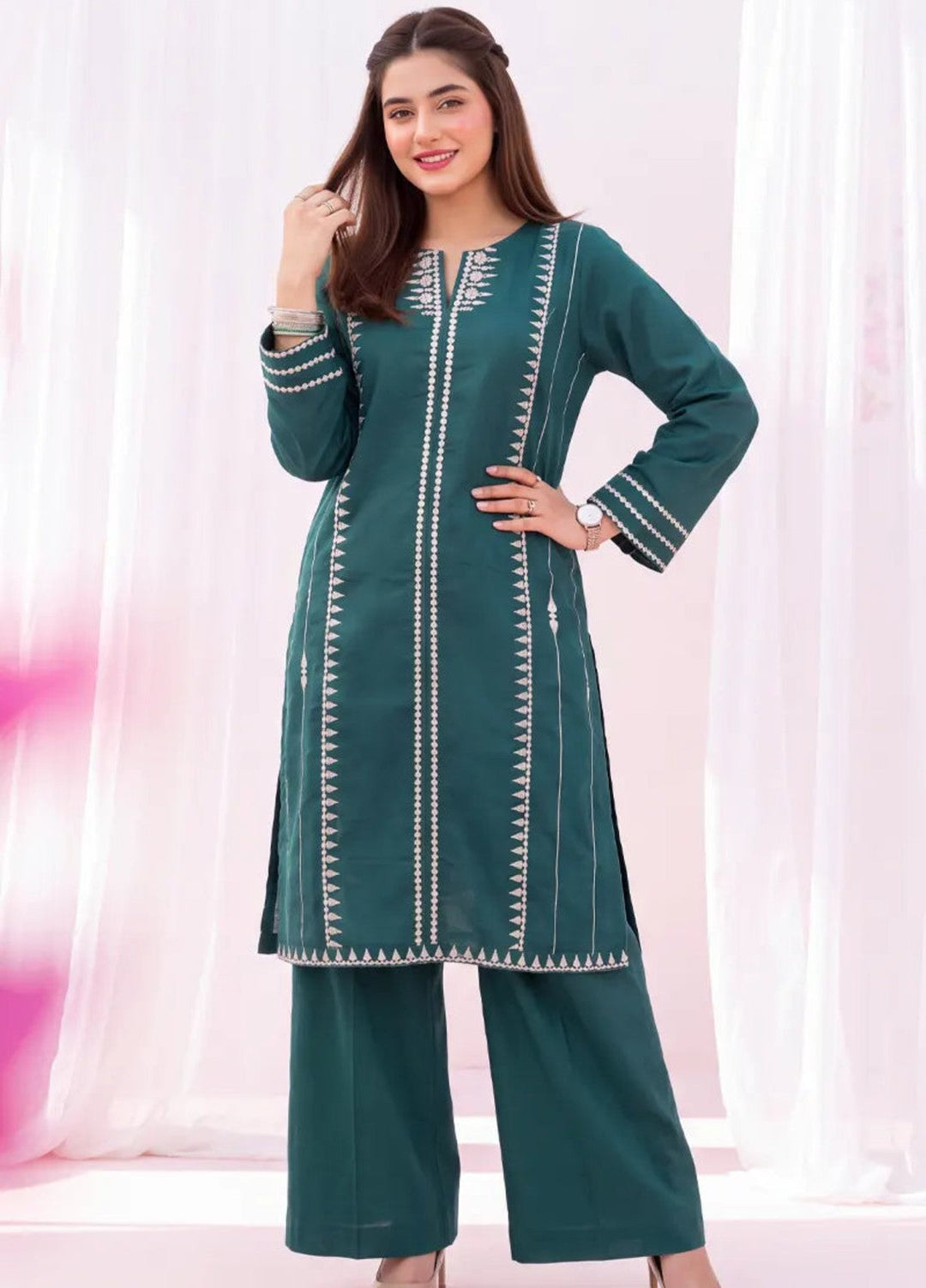 Salitex Women RTW Embroidered Khaadi Net 1 Piece Suit SS26L1PEL036 Casual Collection