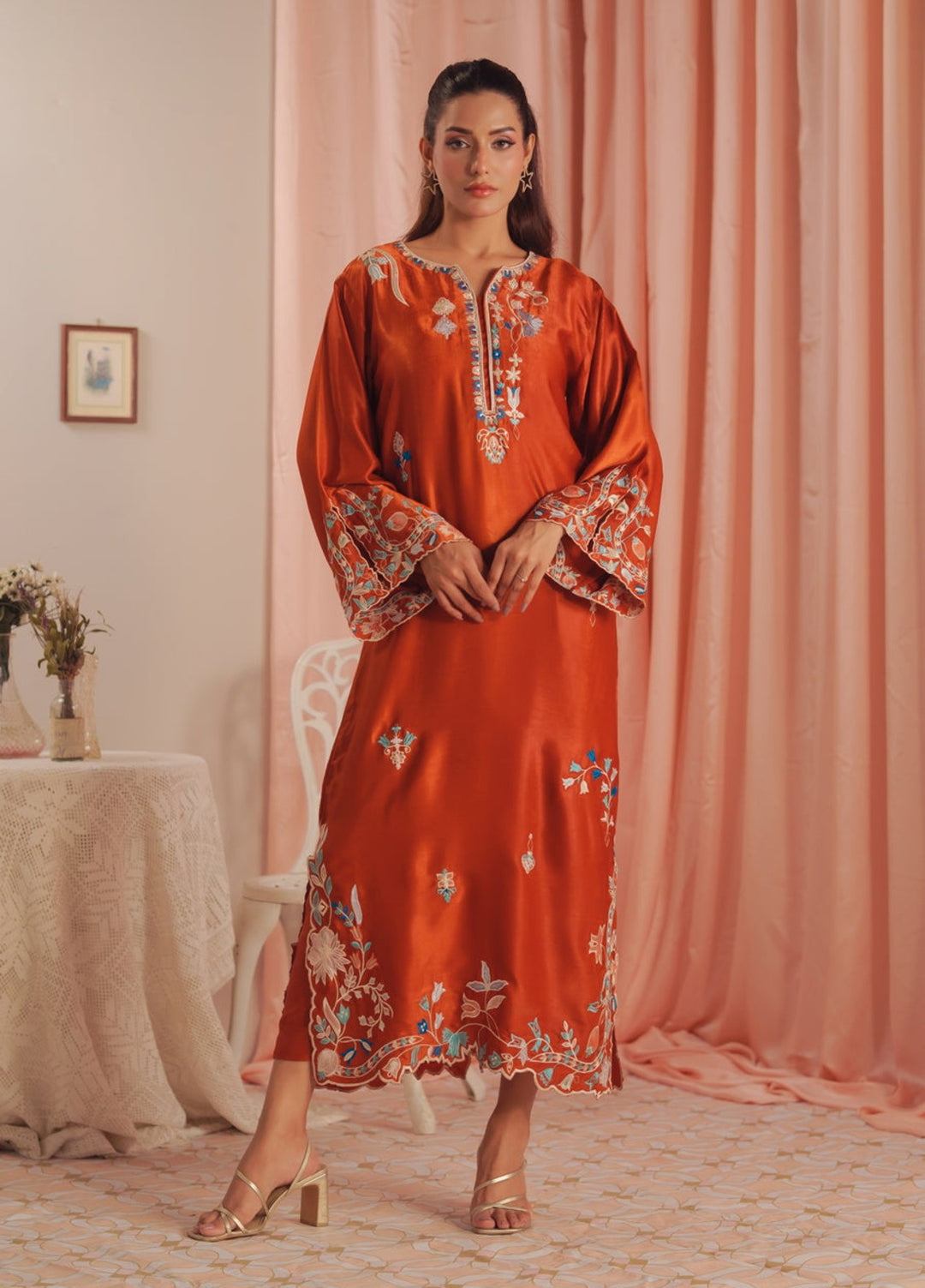 Sprinkles Women RTW Embroidered Suede 1 Piece Suit Scarlet Rouge Summer Collection