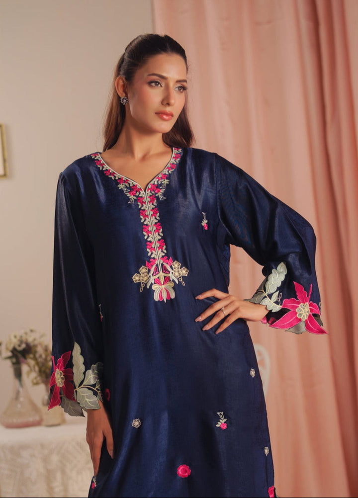 Sprinkles Women RTW Embroidered Suede 1 Piece Suit Deep Petal Summer Collection