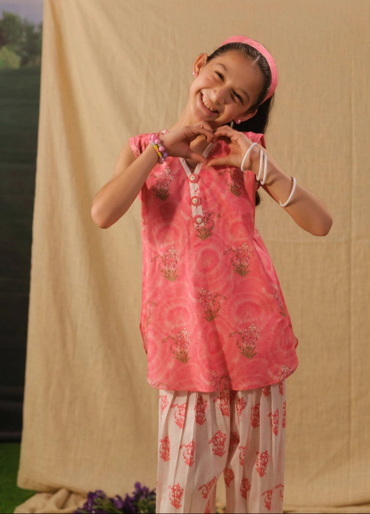 Sprinkles Girls RTW Printed Cotton 2 Piece Suit Pink Radiance Summer Collection