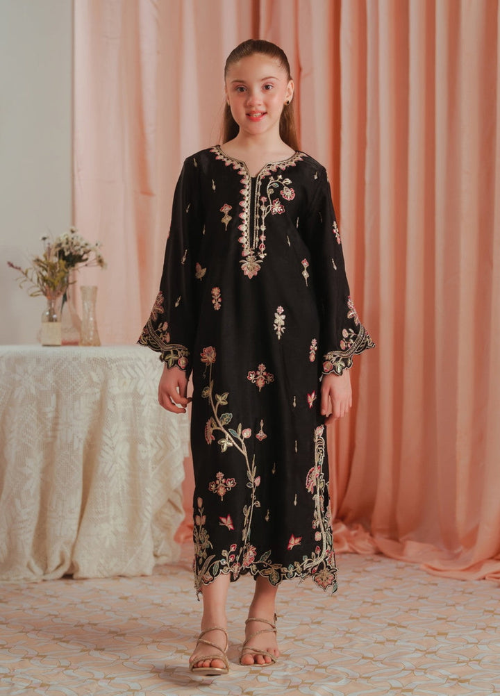 Sprinkles Girls RTW Embroidered Suede 1 Piece Suit Gothic Rose Kaftan Summer Collection