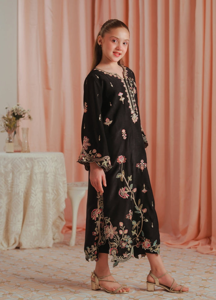 Sprinkles Girls RTW Embroidered Suede 1 Piece Suit Gothic Rose Kaftan Summer Collection