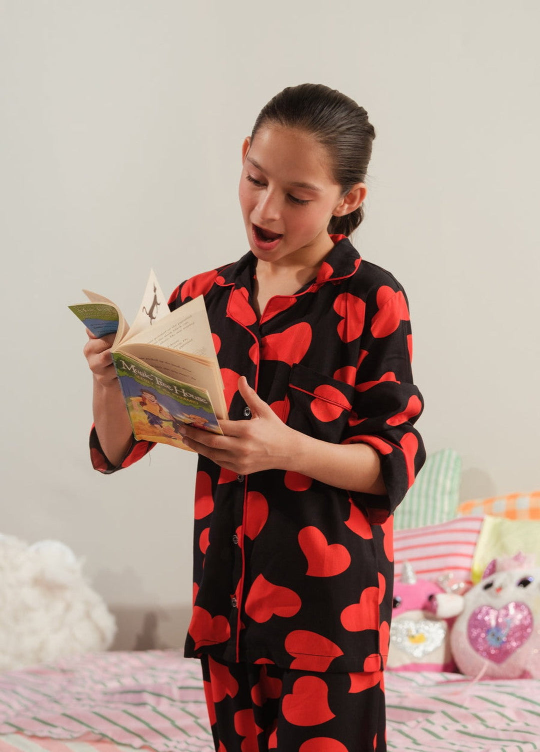 Sprinkles Girls RTW Printed Viscose 2 Piece Suit Midnight Hearts Summer Collection